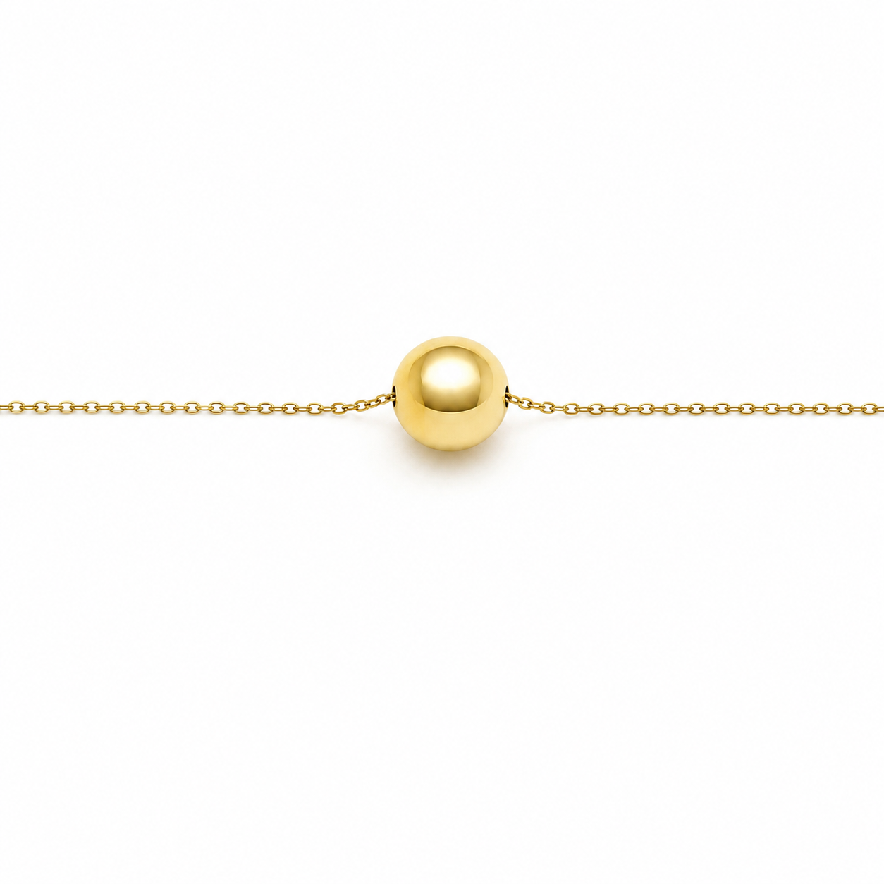 Collana con Pendente a Sfera in Oro Giallo