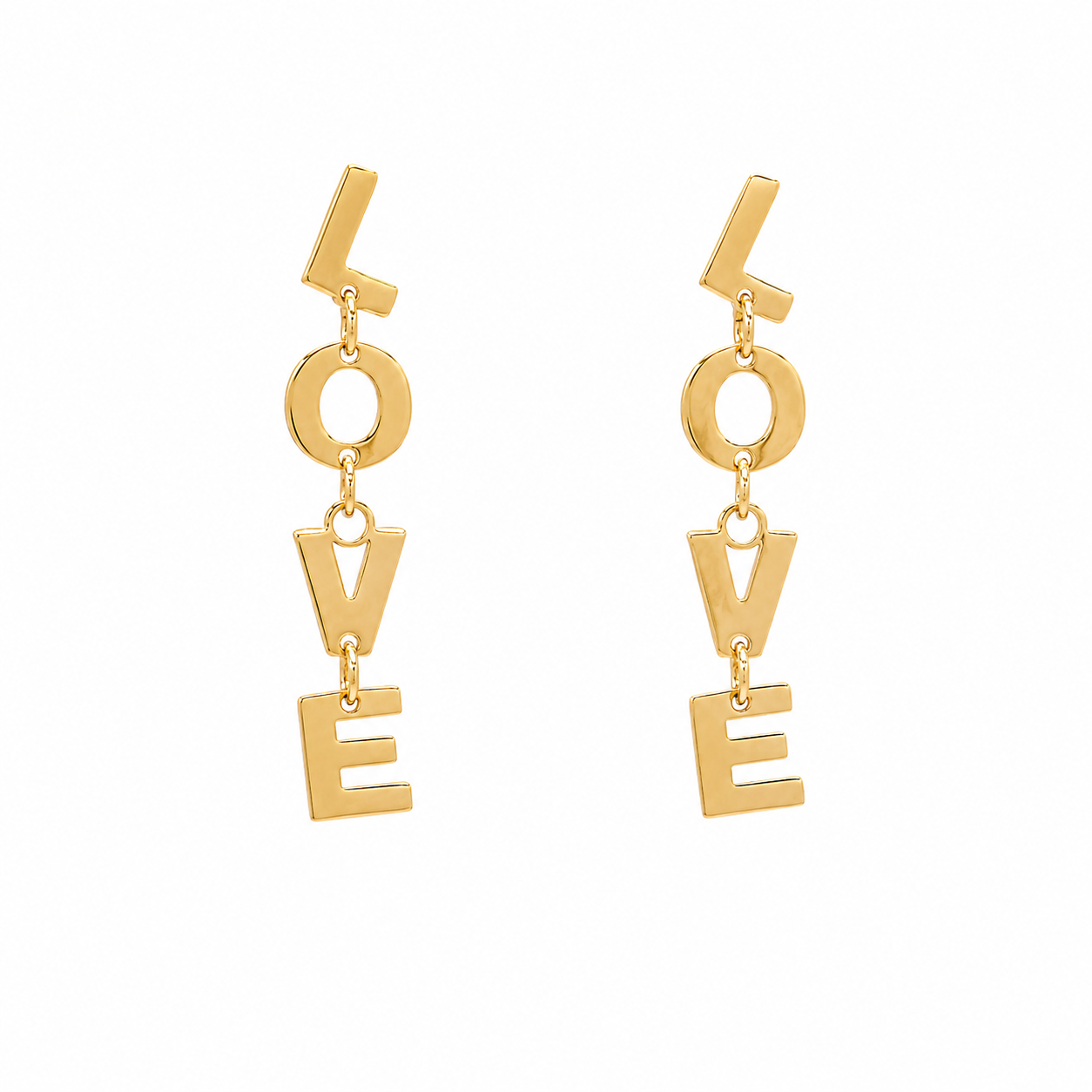 Orecchini Pendenti LOVE in Oro Giallo