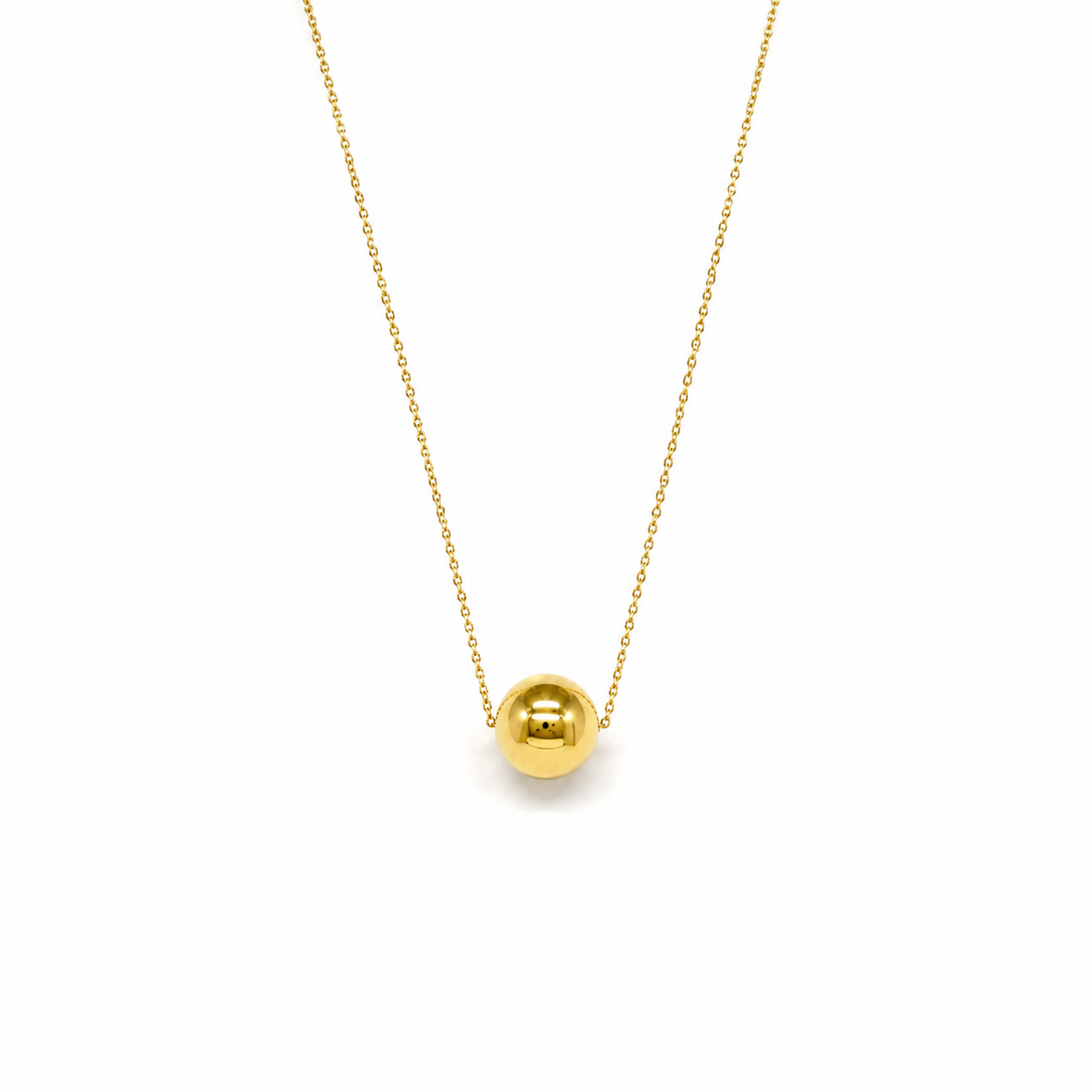 Collana con Pendente a Sfera in Oro Giallo