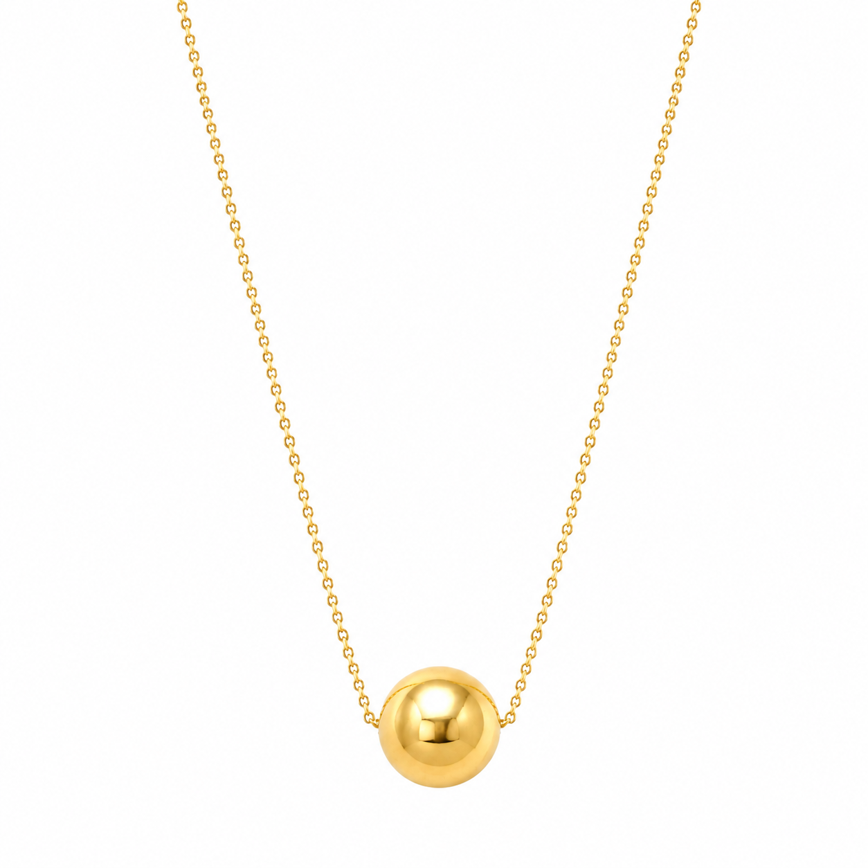 Collana Oro Giallo con Pendente Sfera Lucida