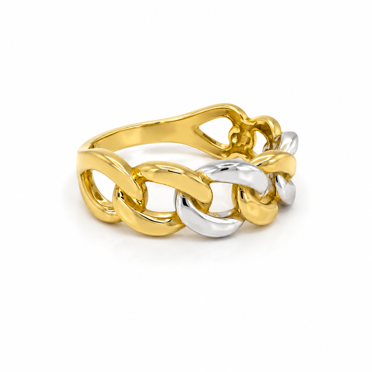 Anello Grumetta in Oro Bianco e Giallo 9Kt