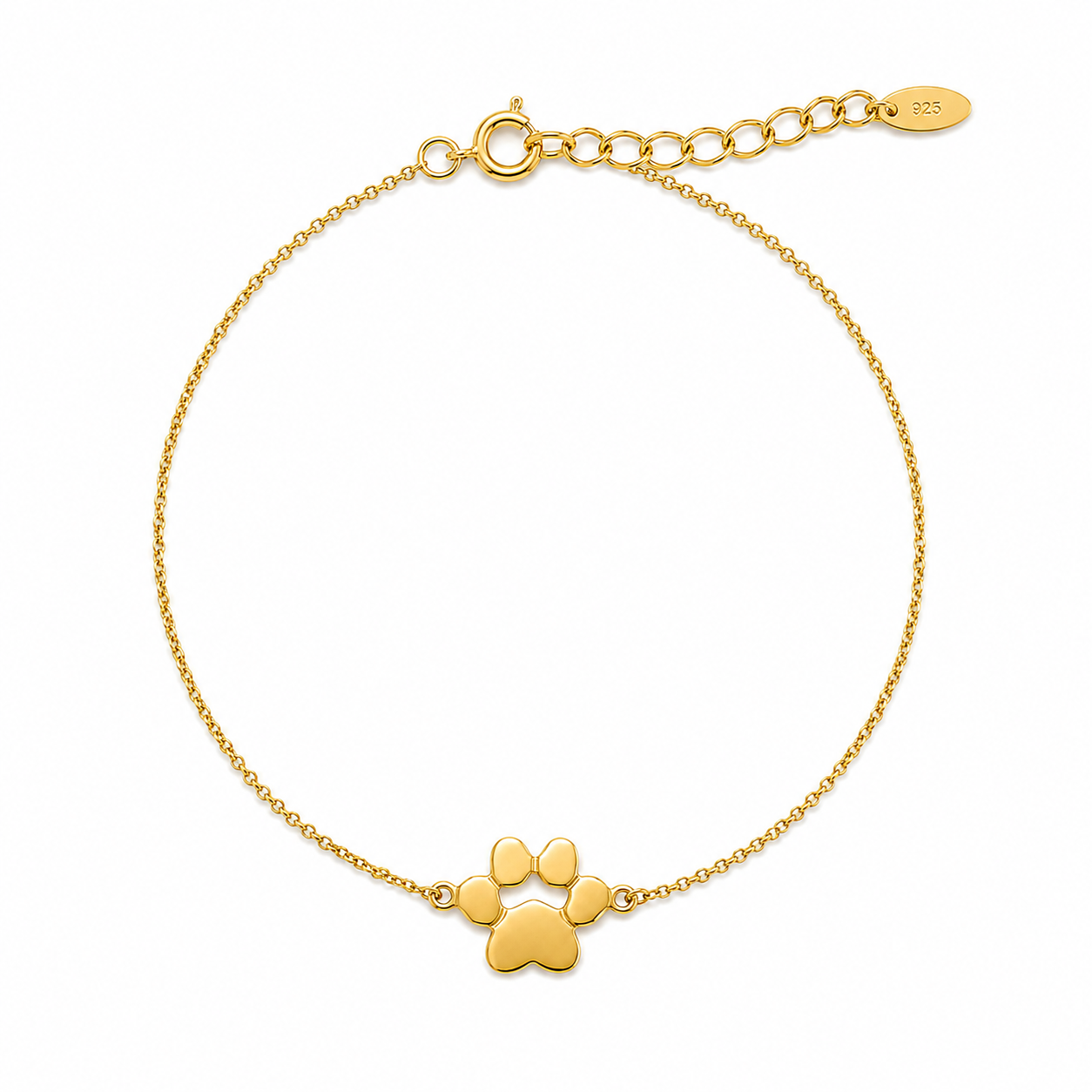 Bracciale Zampa in Argento Dorato