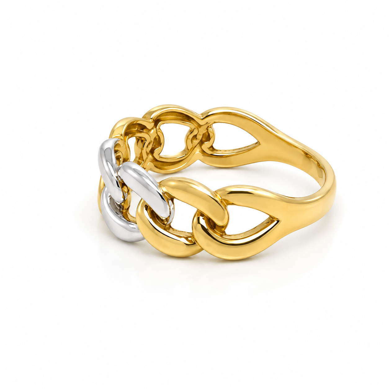 Anello Grumetta in Oro Bianco e Giallo 9Kt