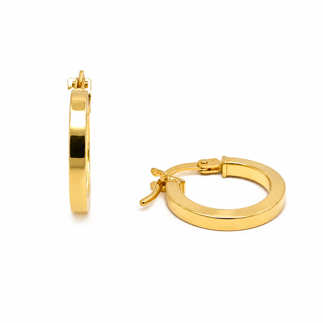 Orecchini Cerchio Squadrati in Oro Giallo 9KT