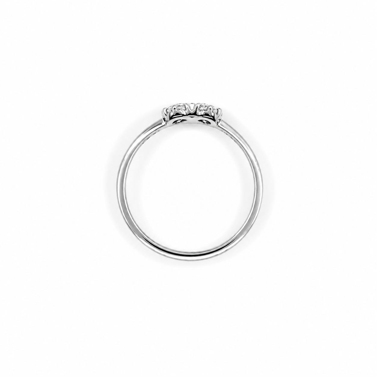 Anello Infinito in Oro Bianco 9kt con Zirconi Bianchi