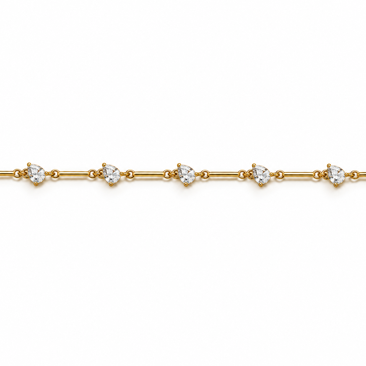 Bracciale Dorato con Zirconi Bianchi