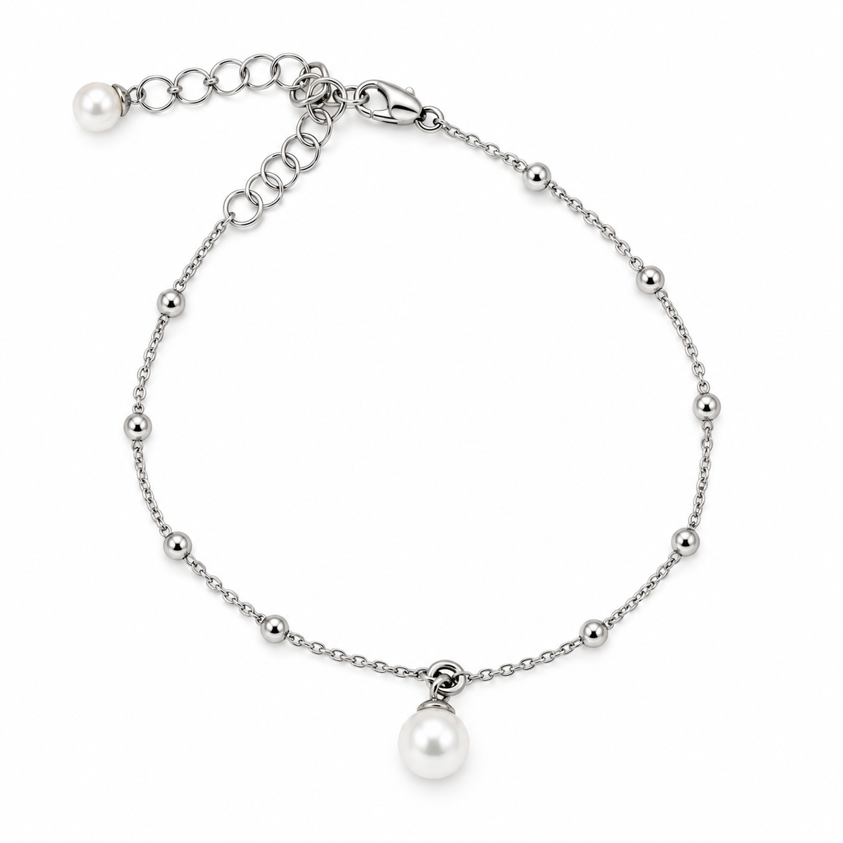 Cavigliera in Argento con Perla