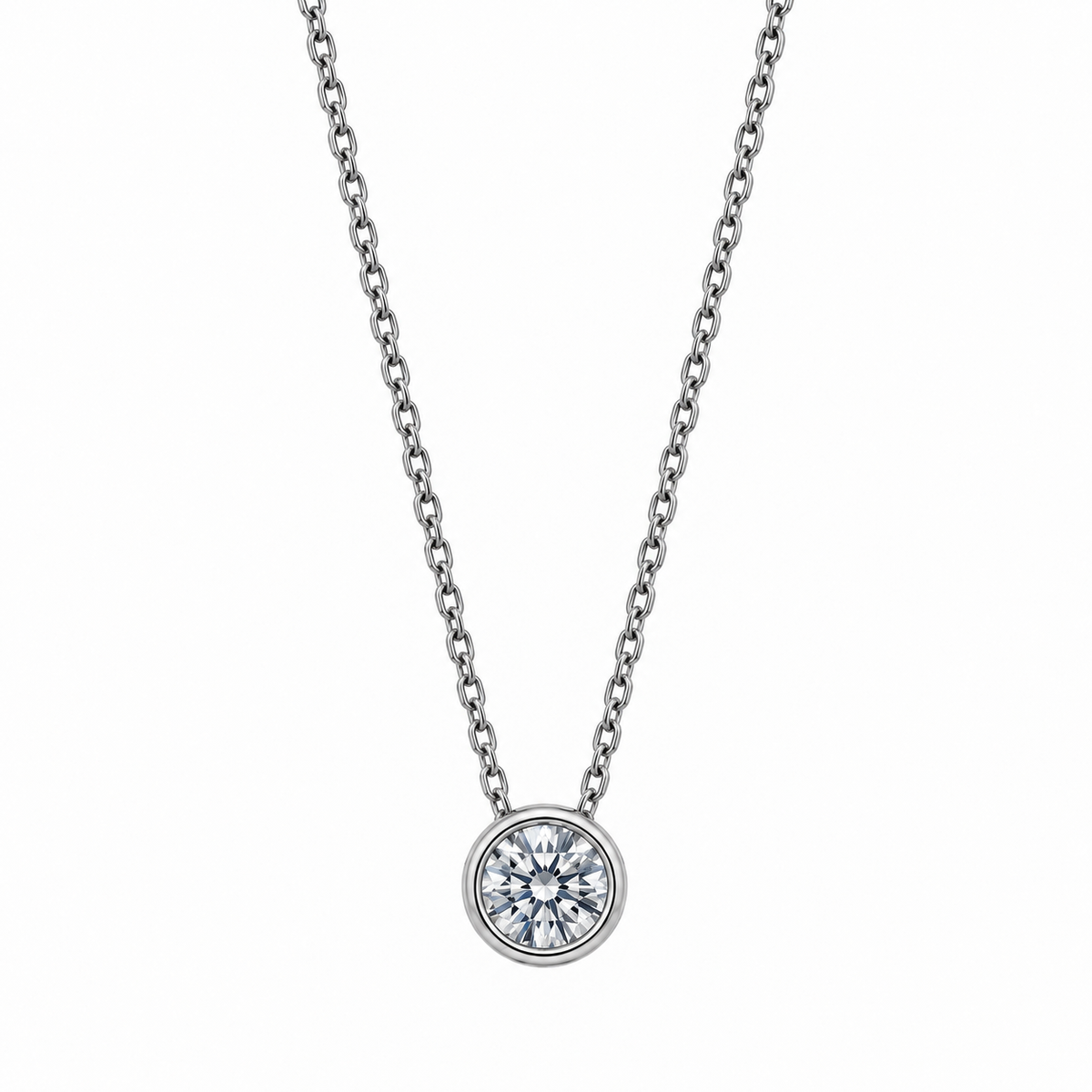 Collana Punto Luce in Argento con Zircone