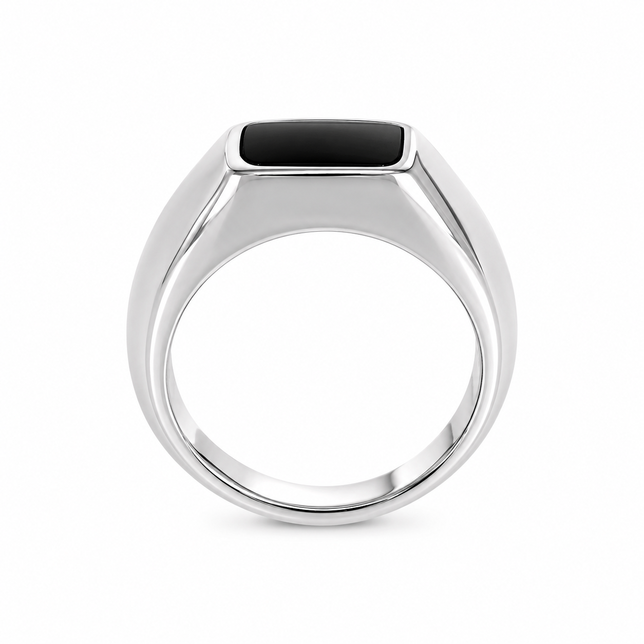 Anello Scudo Nero in Argento