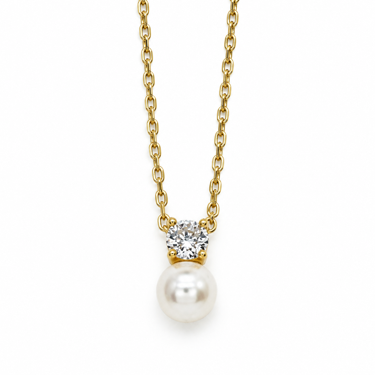 Collana in Argento con Perla e Zircone
