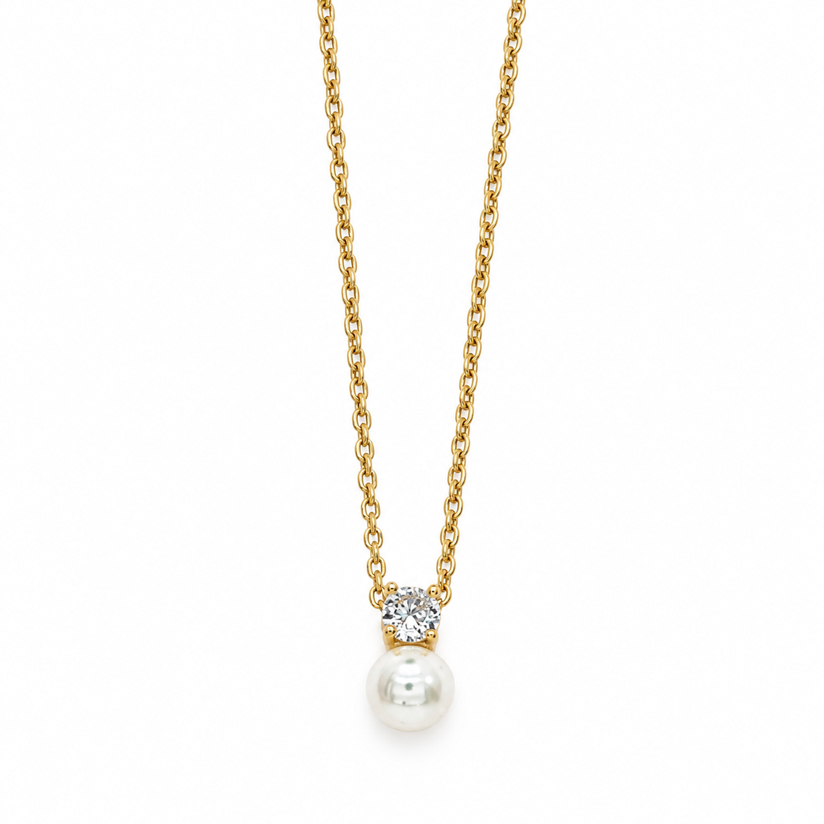 Collana in Argento con Perla e Zircone