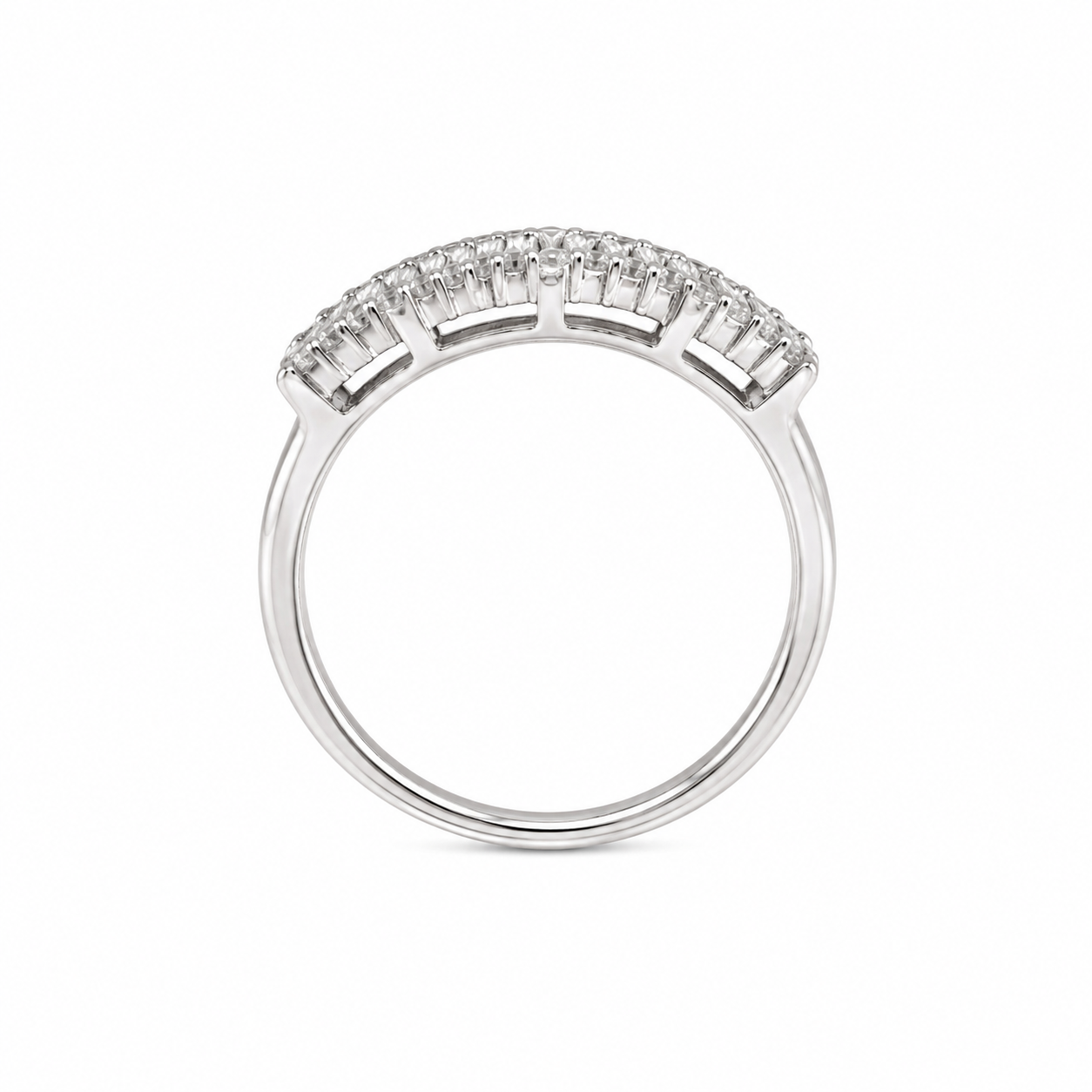 Anello Fascia Pavé in Argento