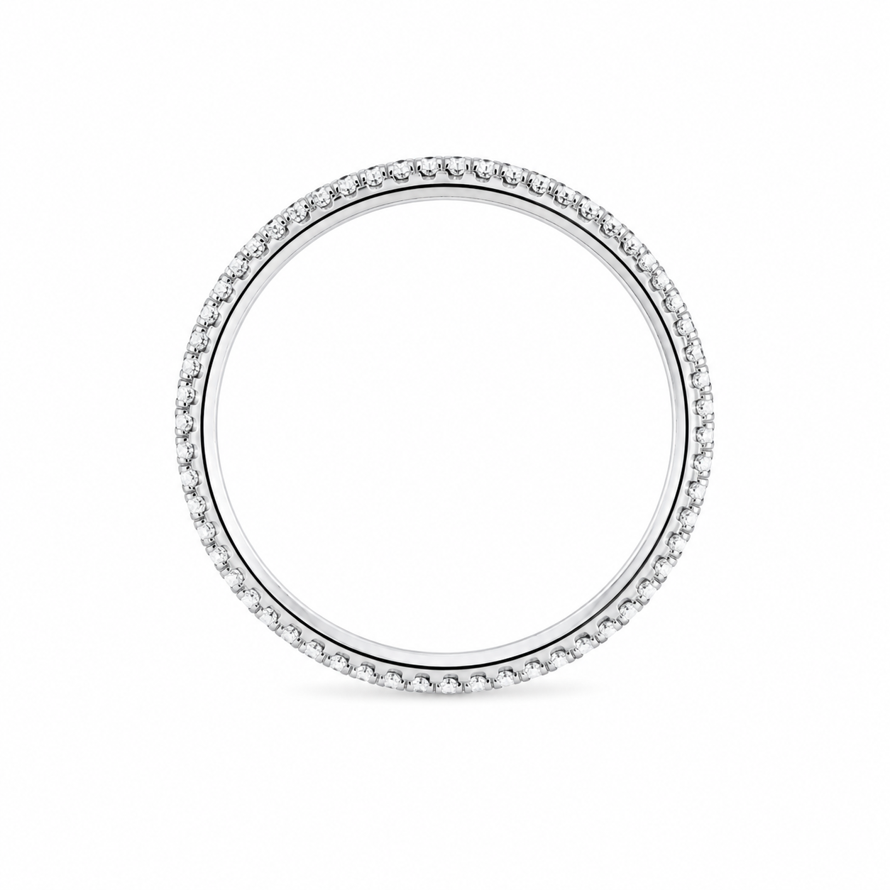 Anello Eternity Sottile in Argento con Zirconi