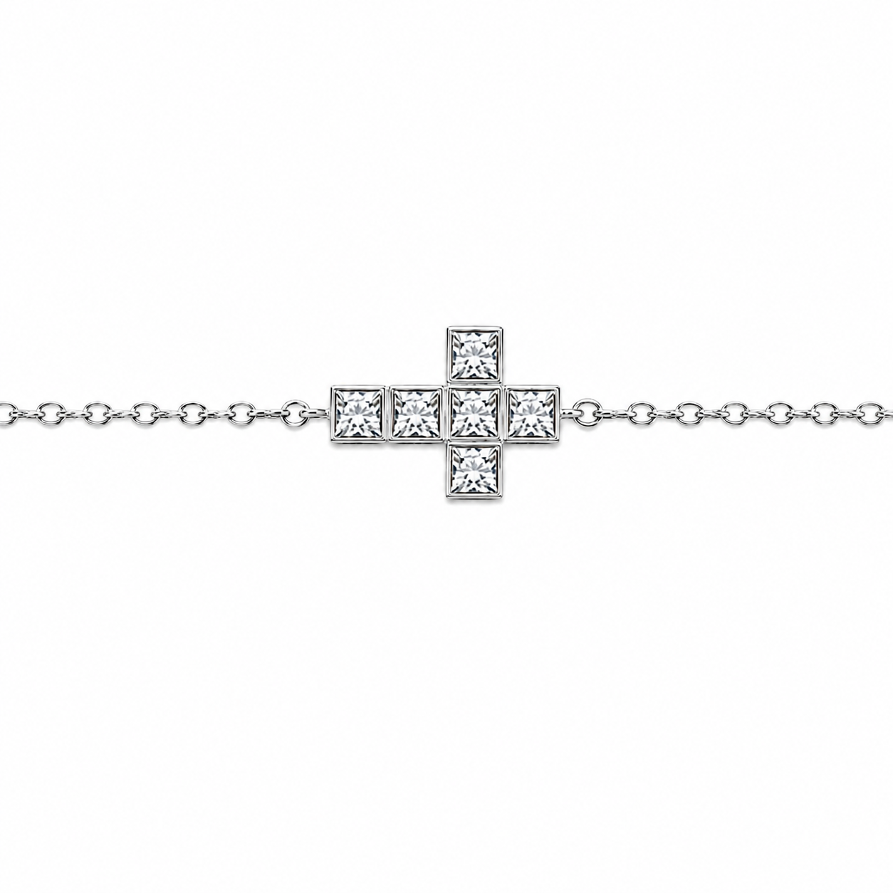 Bracciale Croce con Zirconi in Argento
