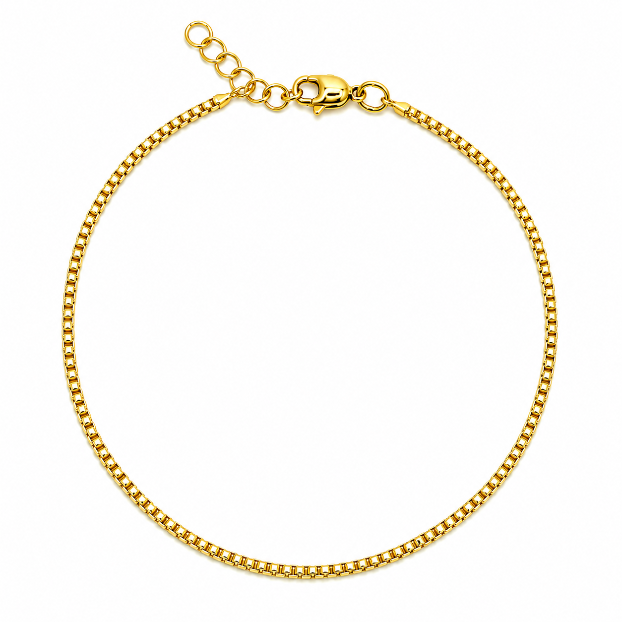 Cavigliera Tennis in Argento Dorato con Zirconi