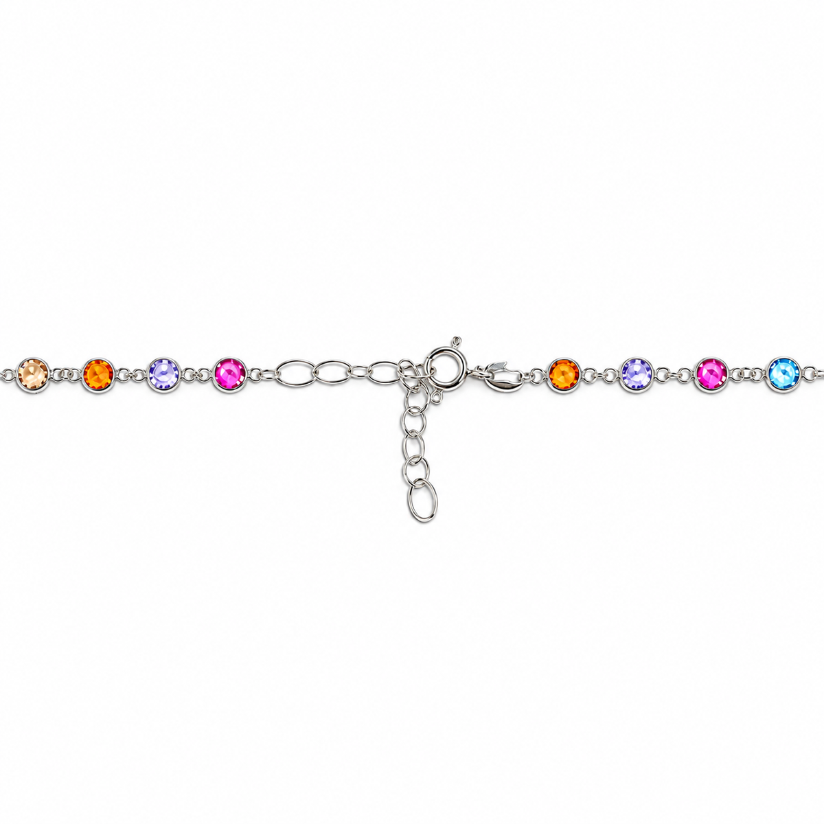 Collana in Argento con Zirconi Multicolor