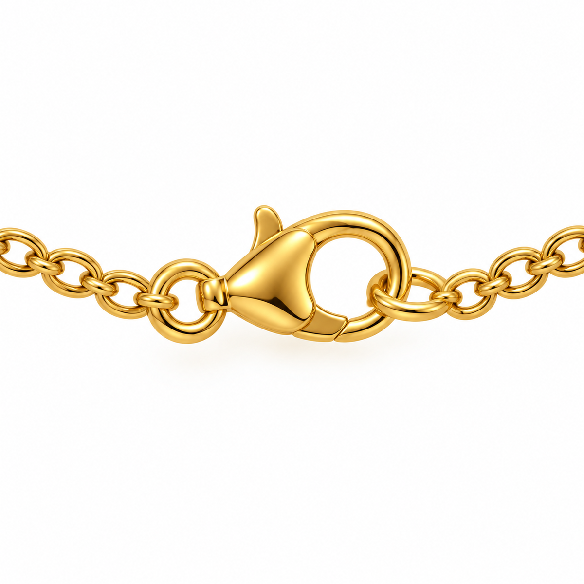 Collana in Acciaio Dorato con Tulipano Bianco e Zirconi