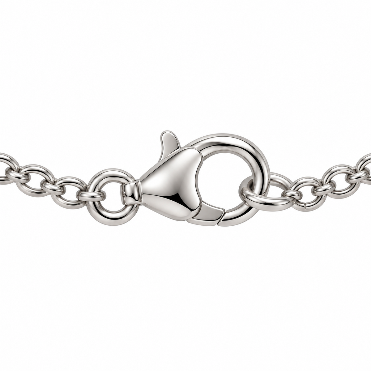 Collana in Acciaio Argentato con Tulipano Rosa e Zirconi