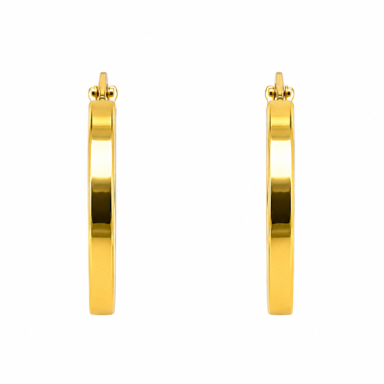 Orecchini Cerchio Squadrati in Oro Giallo 9KT