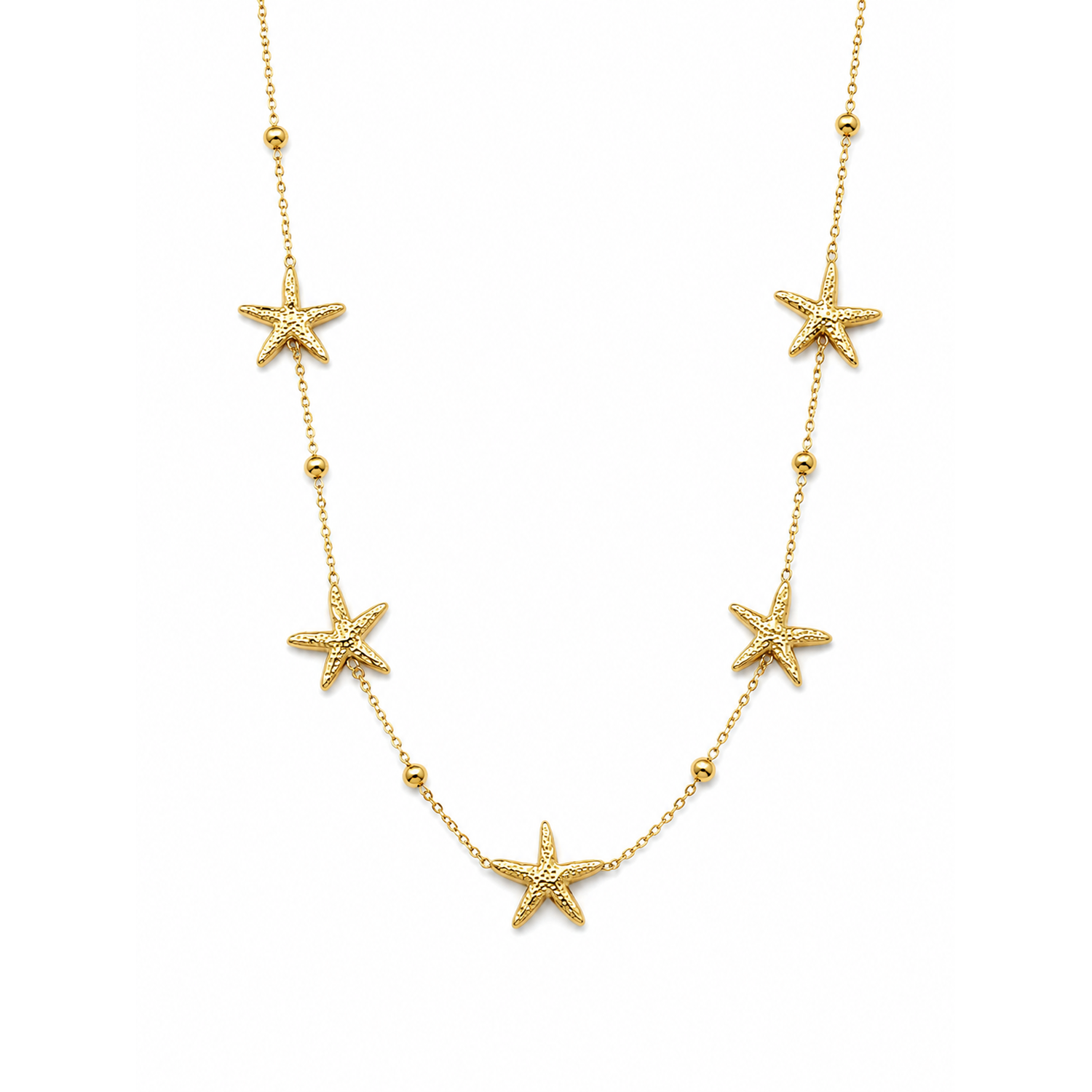 Collana Stella Marina Dorata in Acciaio
